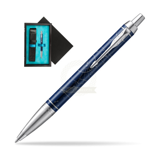 Parker IM Midnight Astral Special Edition Penna a Sfera in single wooden box Black Single Turquoise