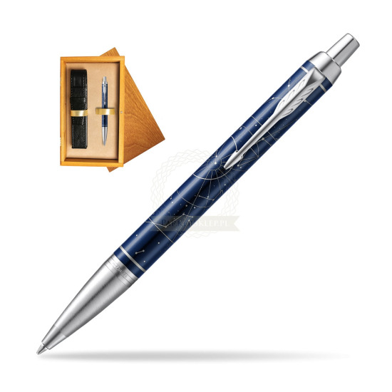Parker IM Midnight Astral Special Edition Penna a Sfera in single wooden box Honey Single Ecru