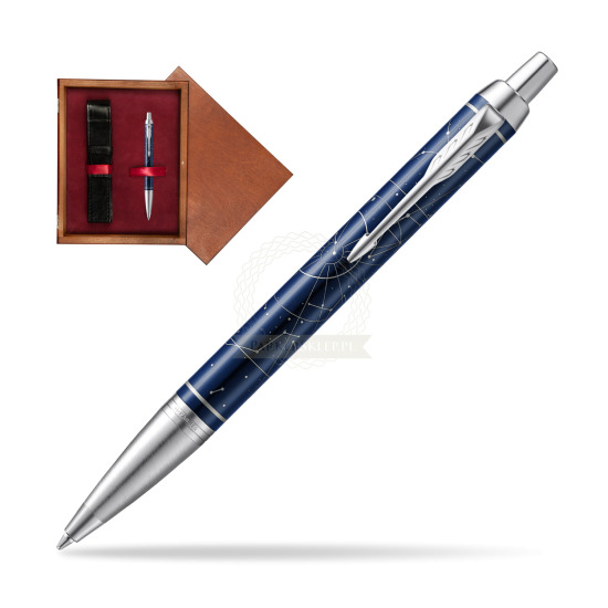 Parker IM Midnight Astral Special Edition Penna a Sfera in single wooden box Mahogany Single Maroon