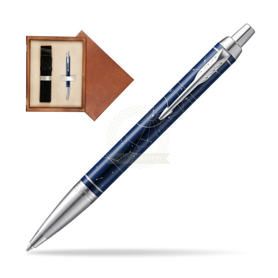 Parker IM Midnight Astral Special Edition Penna a Sfera in single wooden box Mahogany Single Ecru