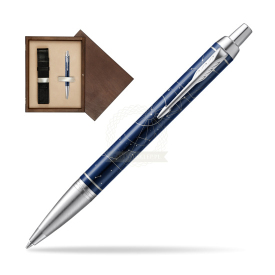 Parker IM Midnight Astral Special Edition Penna a Sfera in single wooden box Wenge Single Ecru