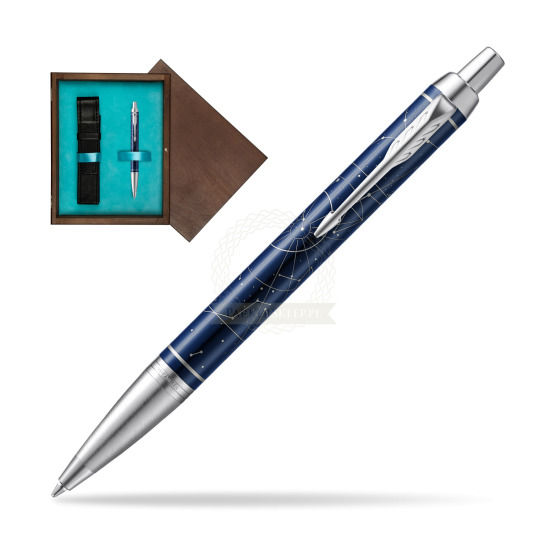 Parker IM Midnight Astral Special Edition Penna a Sfera in single wooden box Wenge Single Turquoise 