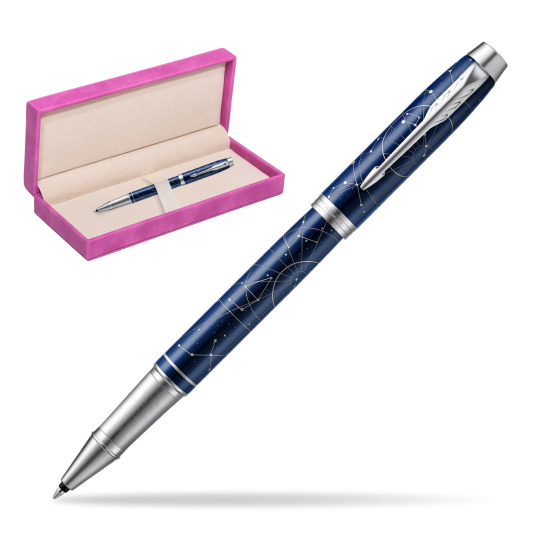 Parker IM Midnight Astral Special Edition Penna Rollerball in suede box fuchsia