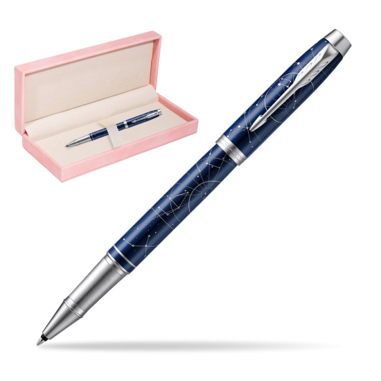 Parker IM Midnight Astral Special Edition Penna Rollerball in suede box pink
