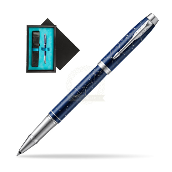 Parker IM Midnight Astral Special Edition Penna Rollerball in single wooden box Black Single Turquoise