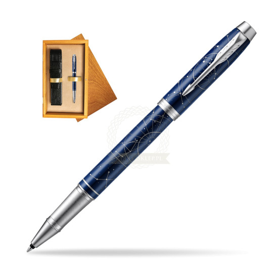 Parker IM Midnight Astral Special Edition Penna Rollerball in single wooden box Honey Single Ecru