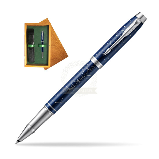 Parker IM Midnight Astral Special Edition Penna Rollerball in single wooden box Honey Single Green
