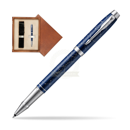 Parker IM Midnight Astral Special Edition Penna Rollerball in single wooden box Mahogany Single Ecru