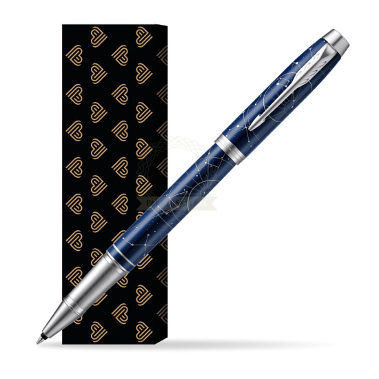 Parker IM Midnight Astral Special Edition Penna Rollerball in cover Golden Hearts