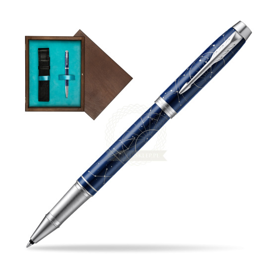 Parker IM Midnight Astral Special Edition Penna Rollerball in single wooden box Wenge Single Turquoise 