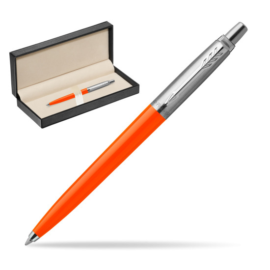 Parker Jotter Originals Orange Ballpoint Pen in classic box pure black