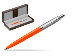 Parker Jotter Originals Orange Ballpoint Pen in the brown leather box