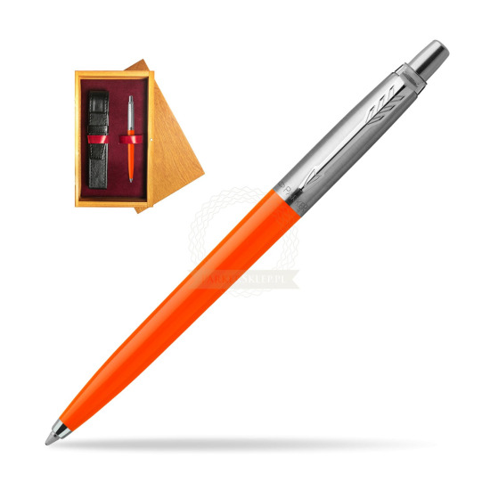 Parker Jotter Originals Orange Ballpoint Pen in single wooden box Honey Single Maroon