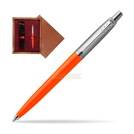 Parker Jotter Originals Orange Ballpoint Pen in single wooden box Mahogany Single Maroon