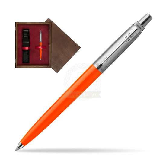 Parker Jotter Originals Orange Ballpoint Pen in single wooden box Wenge Single Maroon