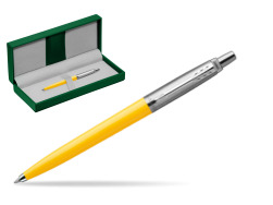 Parker Jotter Originals Yellow Ballpoint Pen in the green leather box