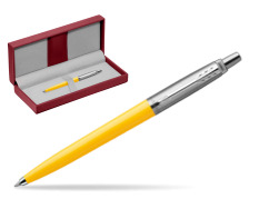 Parker Jotter Originals Yellow Ballpoint Pen in the red leather box
