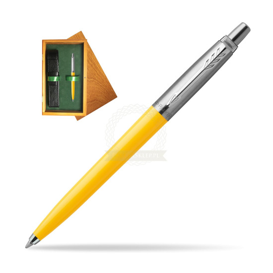 Parker Jotter Originals Yellow Ballpoint Pen in single wooden box Honey Single Green