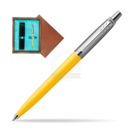 Parker Jotter Originals Yellow Ballpoint Pen in single wooden box Mahogany Single Turquoise 