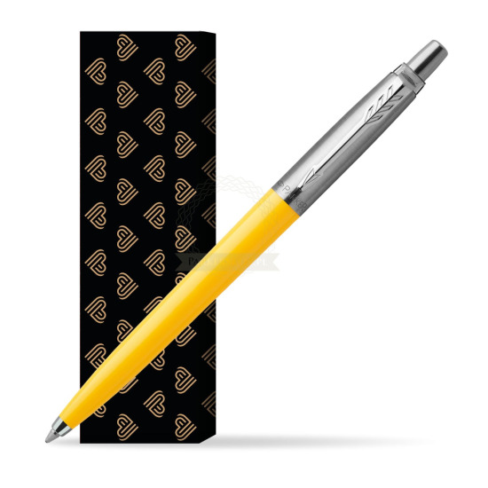 Parker Jotter Originals Yellow Ballpoint Pen in cover Golden Hearts