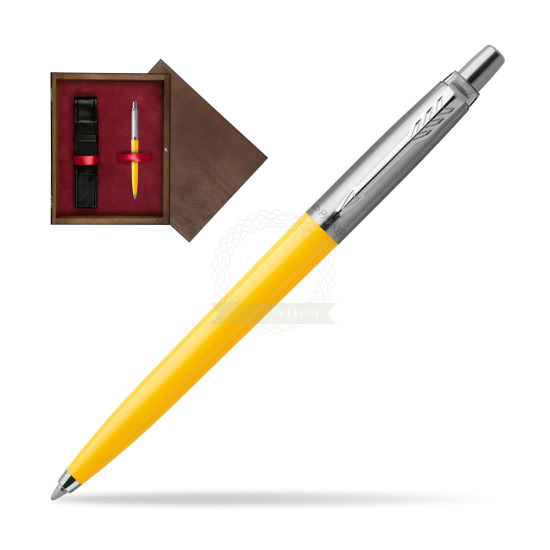 Parker Jotter Originals Yellow Ballpoint Pen in single wooden box Wenge Single Maroon