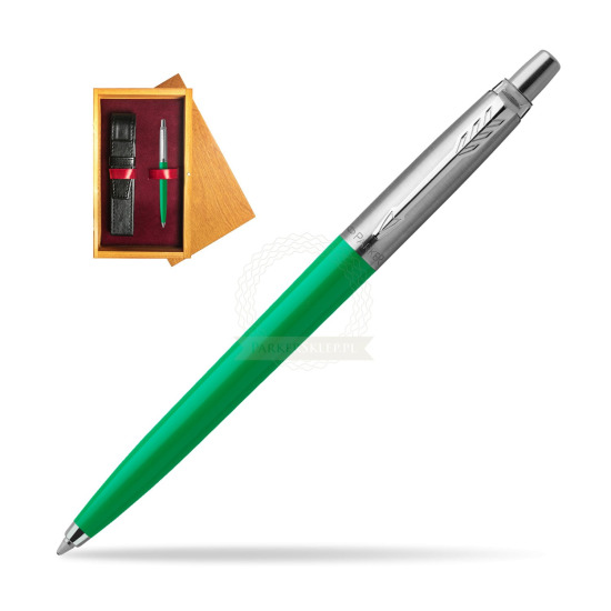 Parker Jotter Originals Green  Ballpoint Pen in single wooden box Honey Single Maroon