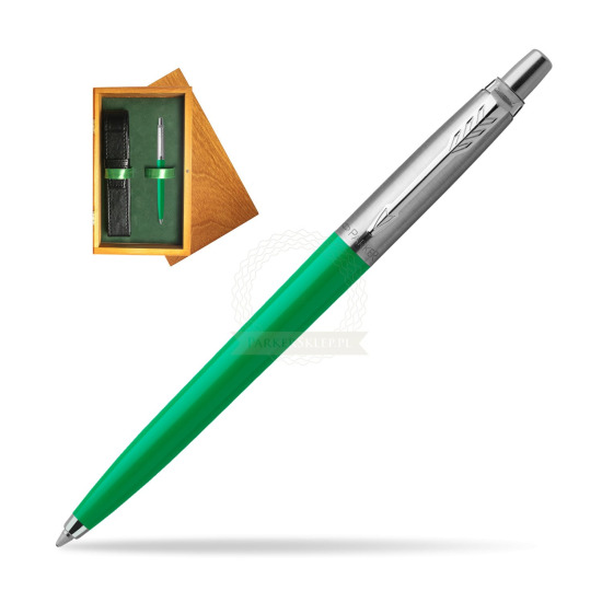 Parker Jotter Originals Green  Ballpoint Pen in single wooden box Honey Single Green