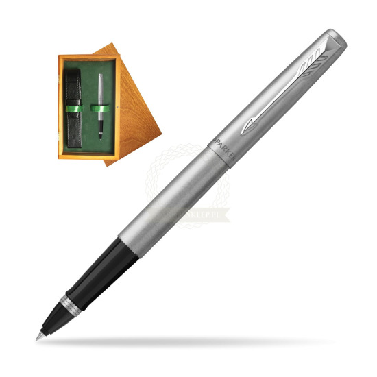 Parker Jotter Steel CT Rollerball Pen in single wooden box Honey Single Green