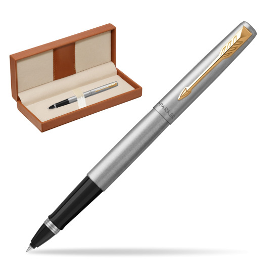 Parker Jotter Steel GT Penna Roller Pen  in classic box brown