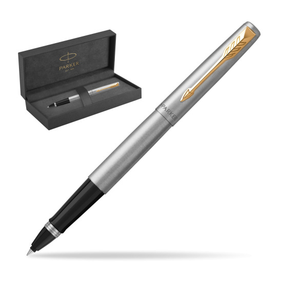 Parker Jotter Steel GT Penna Roller Pen in original Parker Prestige box