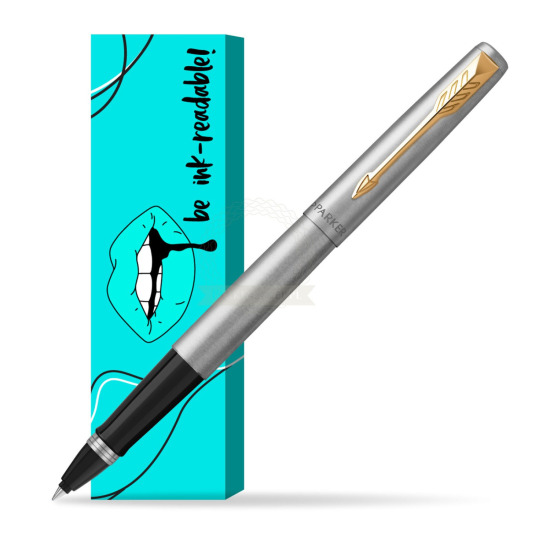 Parker Jotter Steel GT Penna Roller Pen in cover Ink-readable