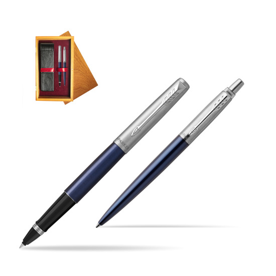 Parker Jotter Royal Blue CT Pen Penna Roller + Penna Pen in a Gift Box in double wooden box Honey Double Maroon