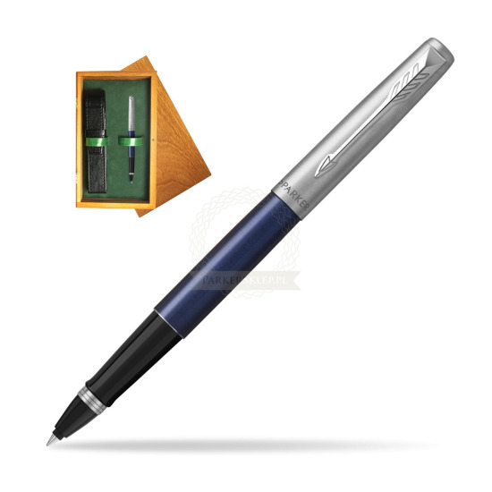 Parker Jotter Royal Blue CT Rollerball Pen in single wooden box Honey Single Green