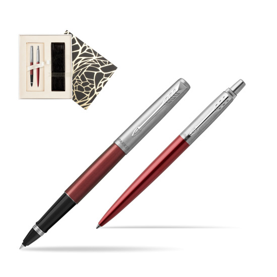 Parker Jotter Kensington Red CT Rollerball Pen + Ballpoint Pen in a Gift Box  Standard
