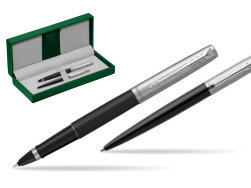 Parker Jotter Black Bond Street CT Roller + Stylo-bille in a Gift Box in the green leather box