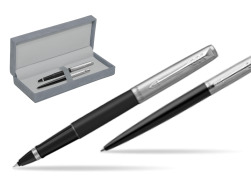 Parker Jotter Black Bond Street CT Pen Penna Roller + Penna Pen in a Gift Box in suede box grey