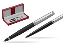 Parker Jotter Black Bond Street CT Roller + Stylo-bille in a Gift Box in the red leather box