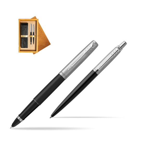 Parker Jotter Black Bond Street CT Pen Penna Roller + Penna Pen in a Gift Box in double wooden box Honey Double Ecru