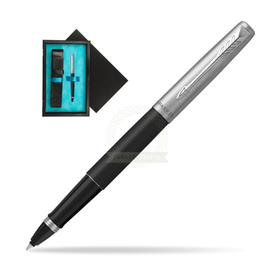 Parker Jotter Bond Street Black CT Rollerball Pen in single wooden box Black Single Turquoise
