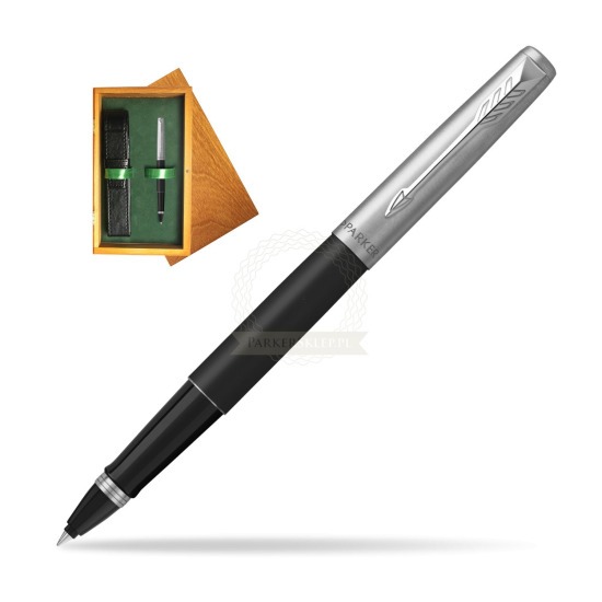 Parker Jotter Bond Street Black CT Rollerball Pen in single wooden box Honey Single Green