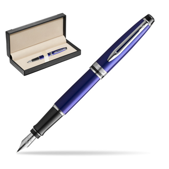 Waterman Penna Stilografica Expert Navy Blue CT in classic box black