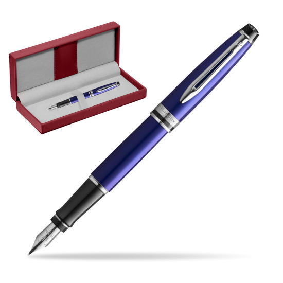 Waterman Fountain Pen Expert Navy Blue CT in the red leather box