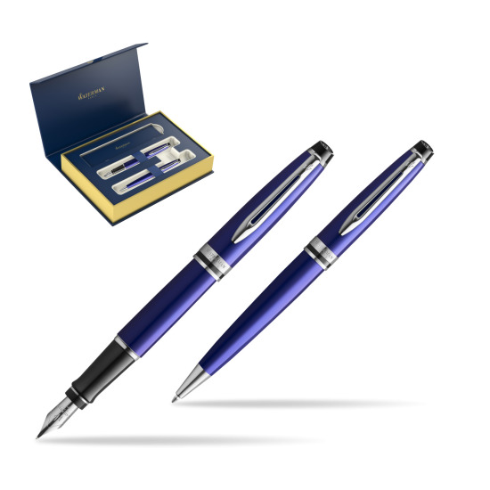 Waterman Expert Navy Blue CT Penna Stilografica + Waterman Expert Navy Blue Penna a Sfera in confezione regalo 
