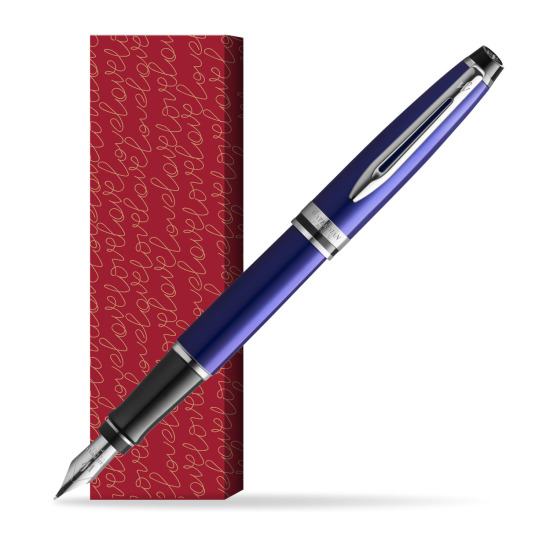 Waterman Penna Stilografica Expert Navy Blue CT in cover True Love