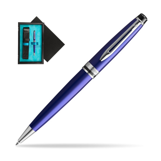 Waterman Penna a Sfera Expert Navy Blue CT in single wooden box Black Single Turquoise