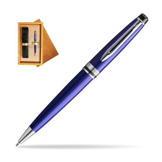 Waterman Penna a Sfera Expert Navy Blue CT in single wooden box Honey Single Ecru