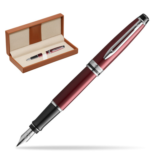 Waterman Fountain Pen Expert Dark Red CT  in classic box brown