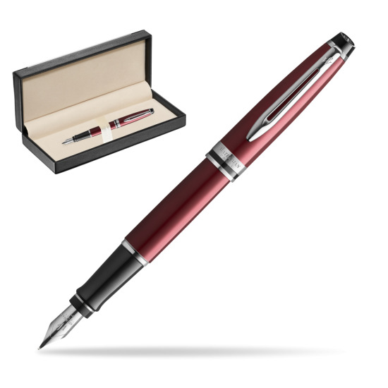 Waterman Fountain Pen Expert Dark Red CT in classic box black