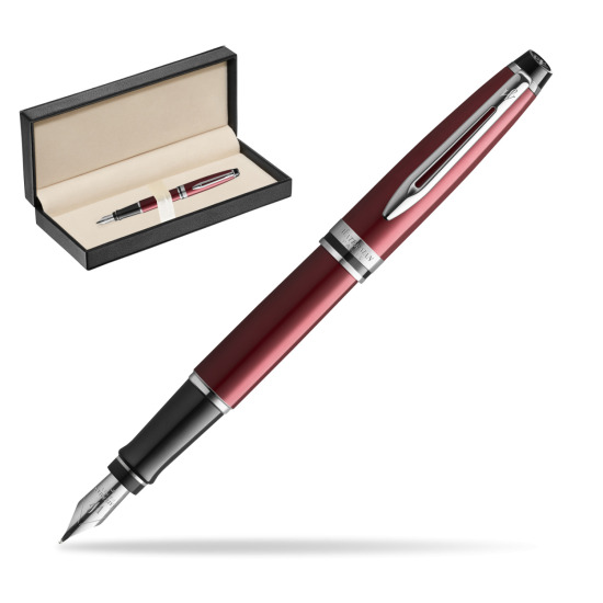 Waterman Fountain Pen Expert Dark Red CT in classic box pure black