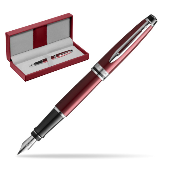 Waterman Fountain Pen Expert Dark Red CT in the red leather box